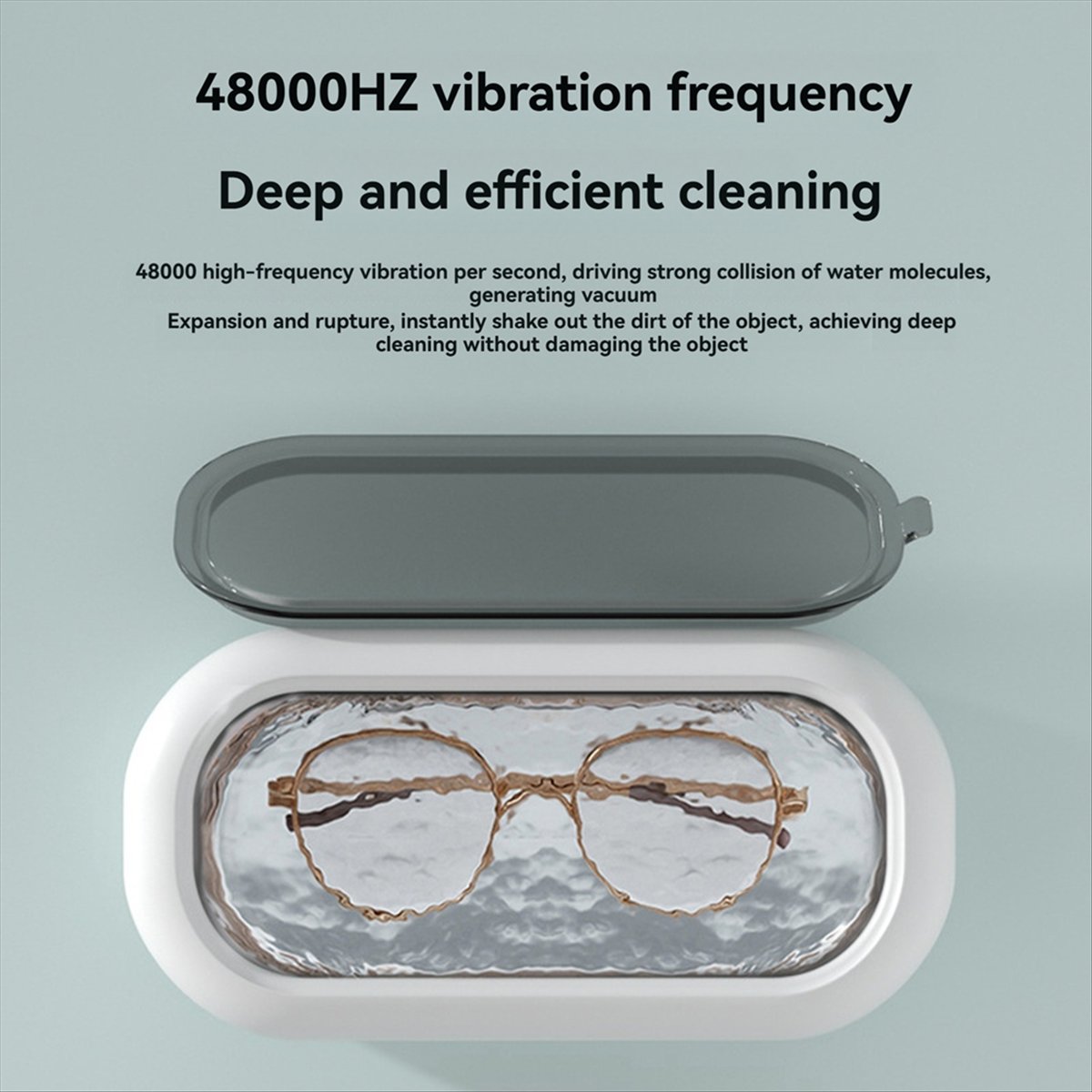Ultrasonic Jewelry Cleaner Digital Timer - A77K Ultrasonik Takı Temizleyici, 12oz Dijital