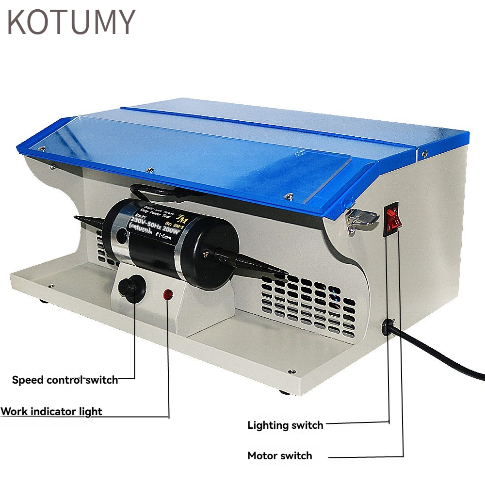 Bench Buffer Jewelry Polishing Machine - KOTTUMY 110V/220V DM-5 Tezgah Tipi Parlatma