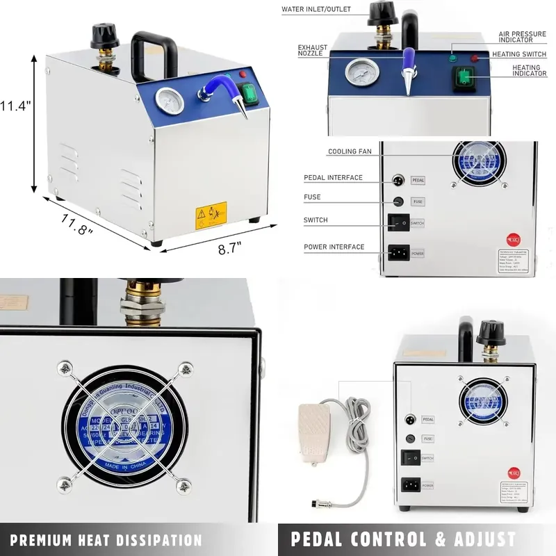 Jewelry Steam Cleaner Professional 2L - Profesyonel Takı Buharlı Temizleyici 1300W 2L