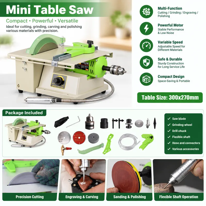 Bench Buffer Jewelry Polishing Machine - 220V 1380W Çok Fonksiyonlu Mücevher Taş