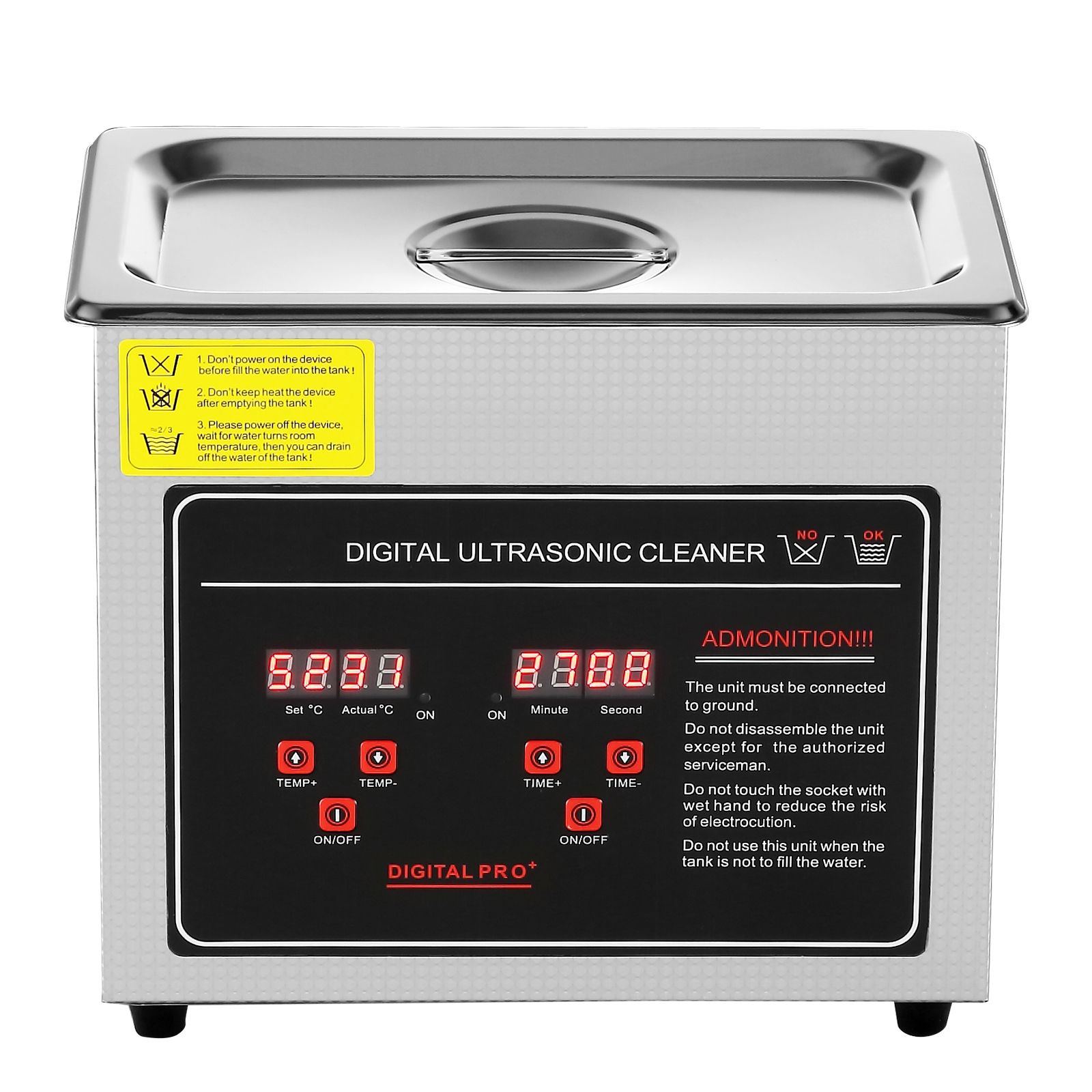 Ultrasonic Jewelry Cleaner Digital Timer - Dijital Zamanlayıcılı ve Isıtıcılı Ultrasonik Temizleyici,