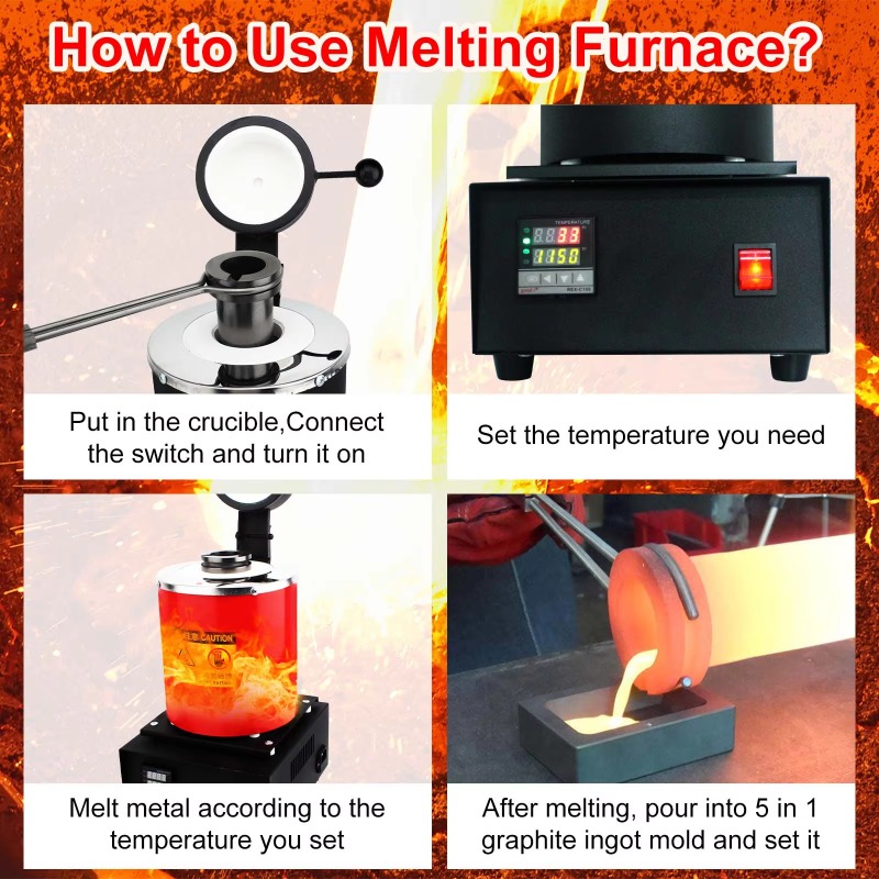 1/2/3 Kg 2000F Mini Dijital Al - Gold Melting Furnace Crucible 2Kg incelemesi ve fiyatı
