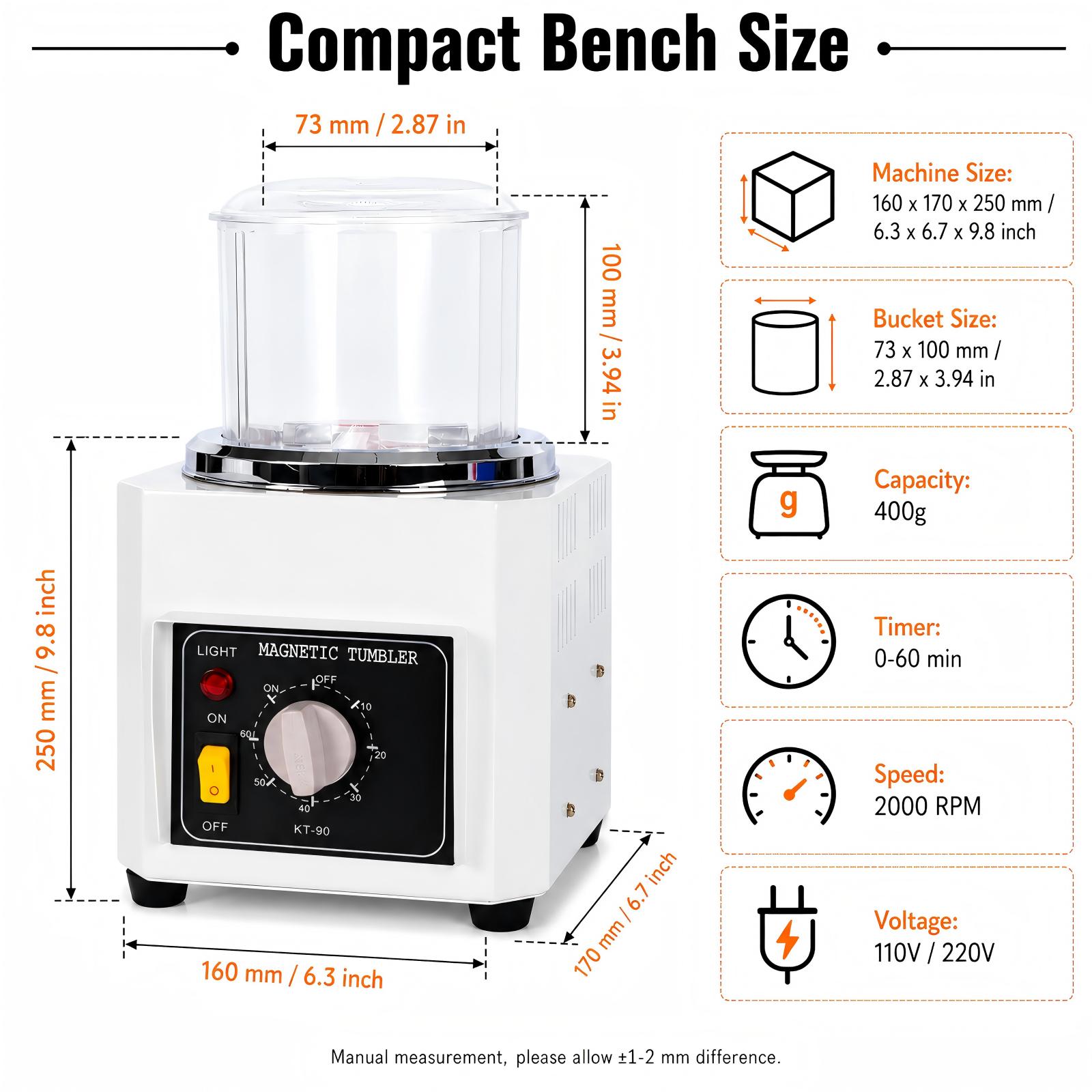AHT KT90 Manyetik Tamburlu Par - Jewelry Magnetic Tumbler Polisher Pin incelemesi ve fiyatı