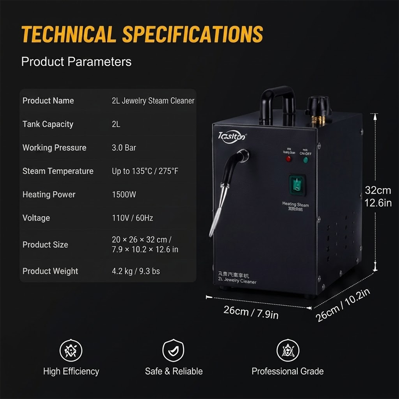 PHYHOO 2L Mücevher Buharlı Tem - Jewelry Steam Cleaner Professional 2L incelemesi ve fiyatı